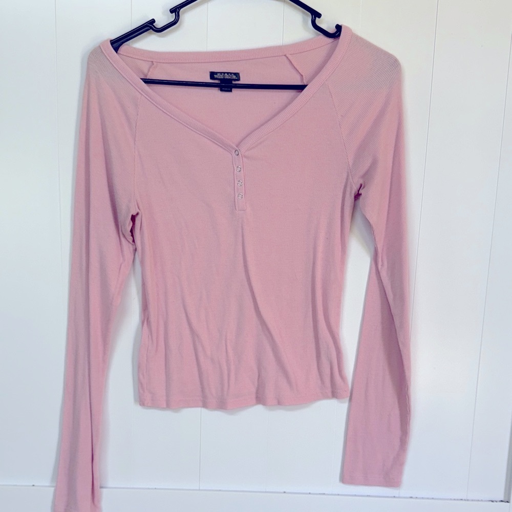 Soft Pink Long Sleeve Blouse